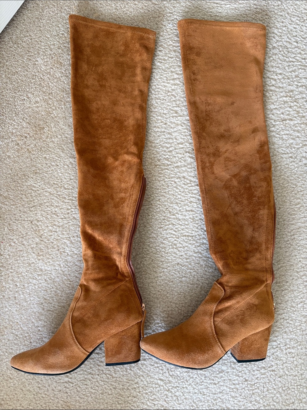Women’s Over-the-Knee Block Heel Boots - Chestnut Brown
